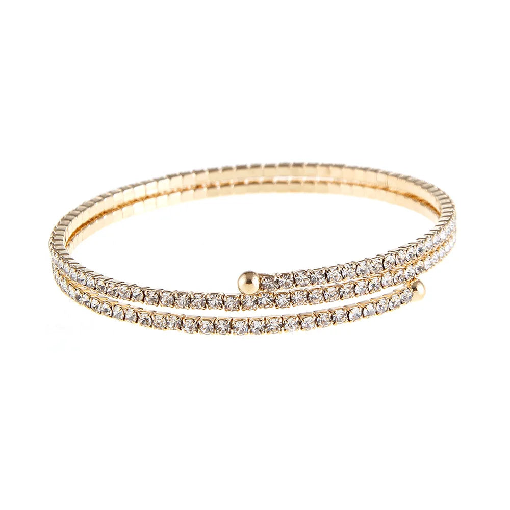 Minimalist Elastic Steel Wire Zircon Bracelet for Women