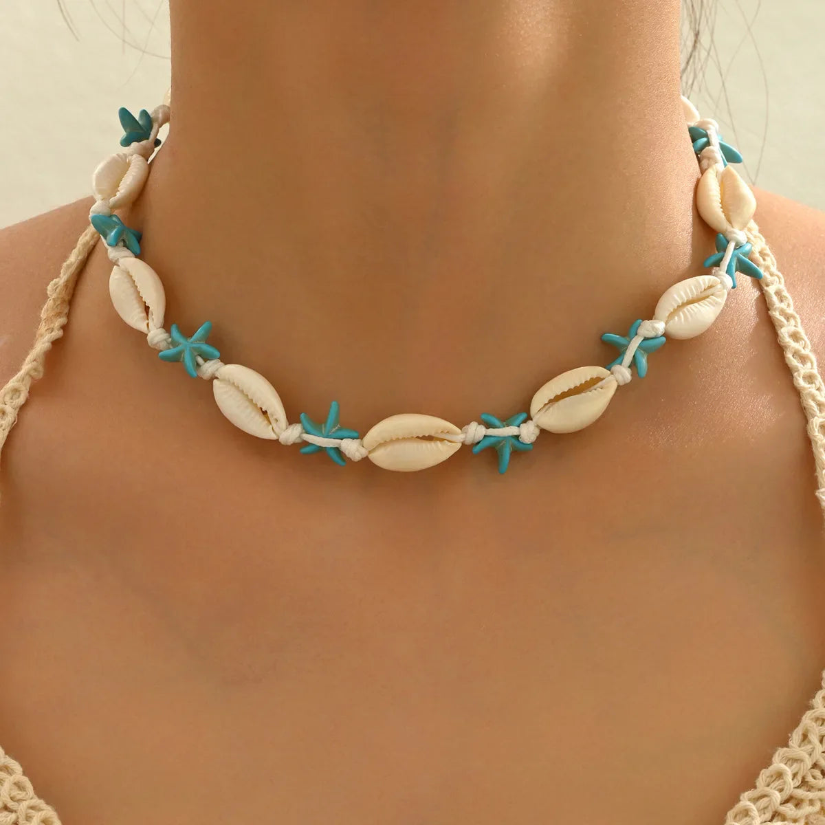 2026 Seashell Starfish Adjustable Necklace – Handmade Colorful Choker