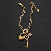 Sovict Heart Lock Key Bracelet