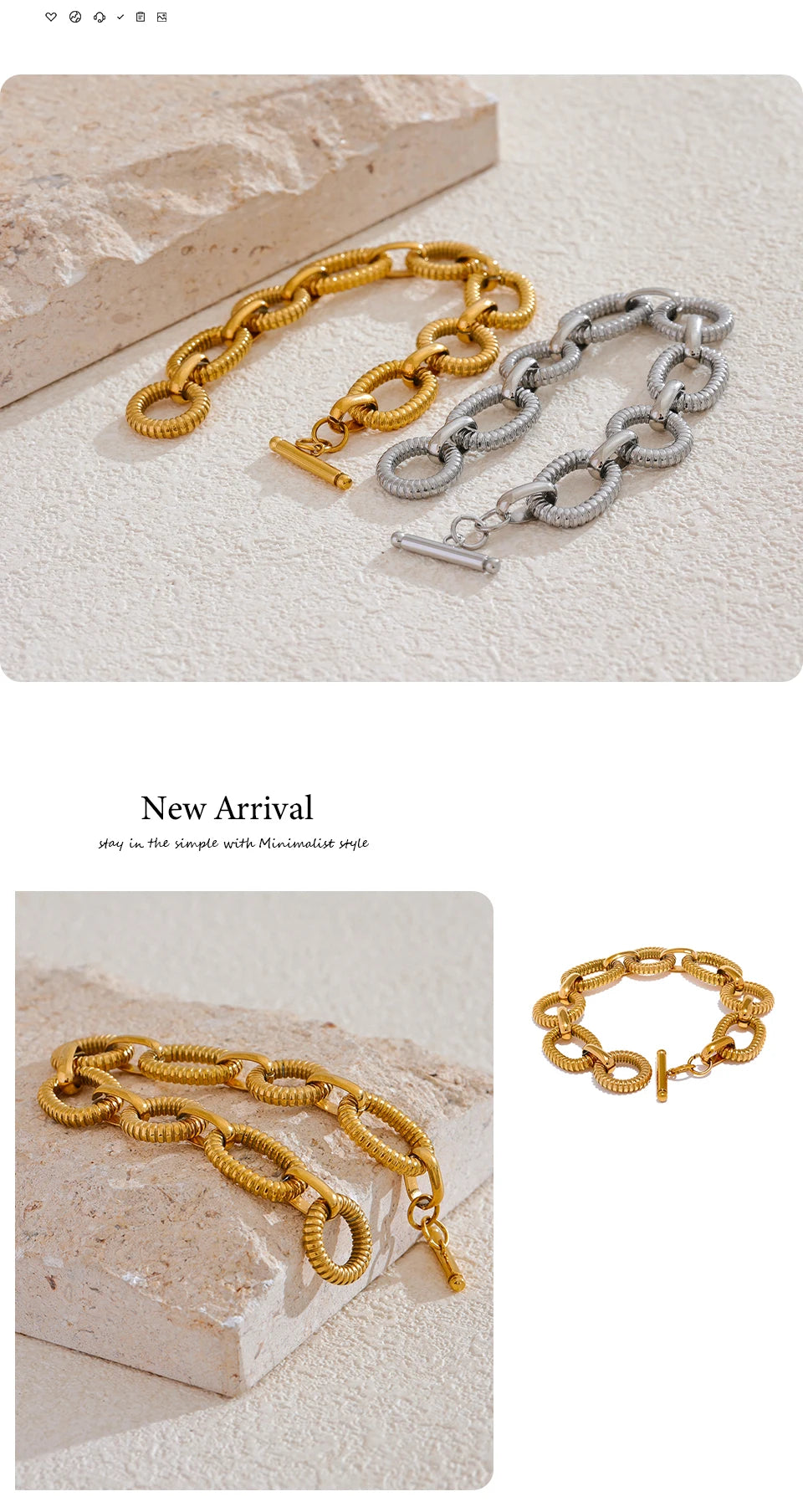 Sovict Oval Link Toggle Bracelet