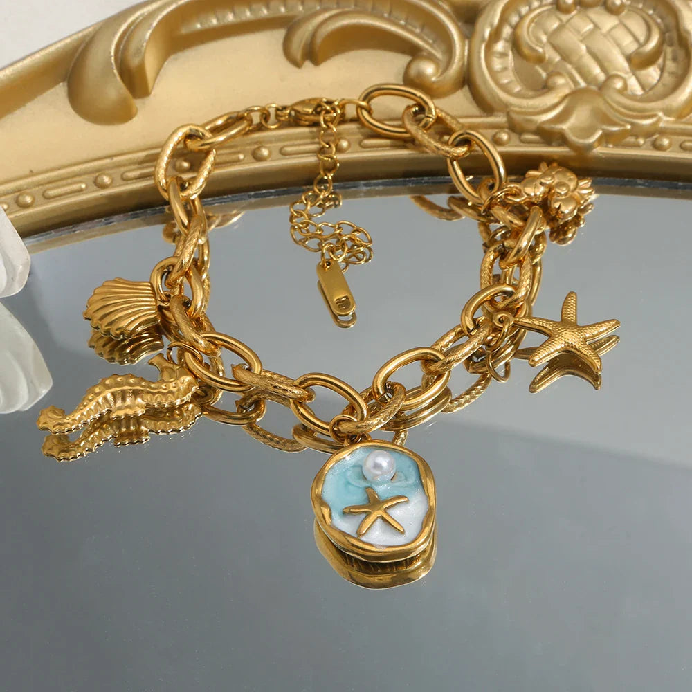 SOVOB Fashion Y2K Style Pendant Bracelets Holiday Travel