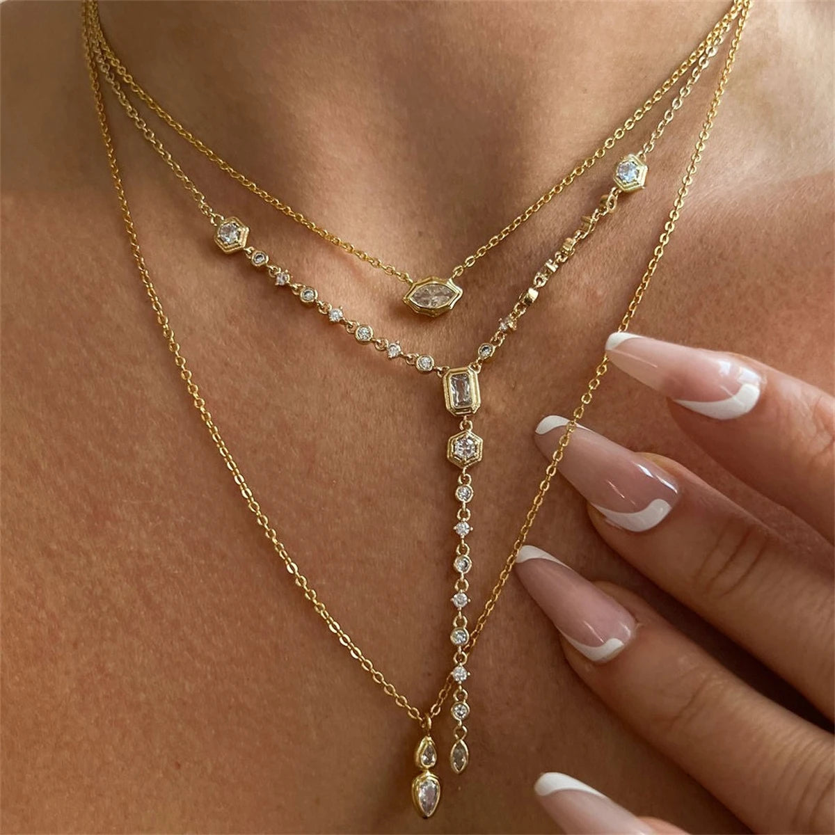 Sovict Zircon Orbit Pendant Necklace