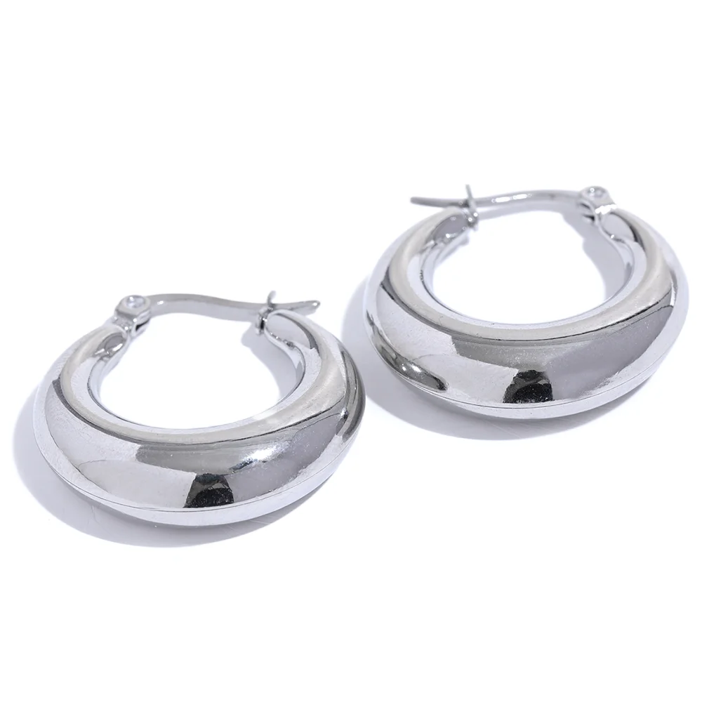 Sovict Textured Geo Hoop Earrings