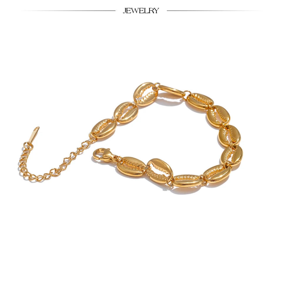 Sovict Golden Shell Charm Bracelet