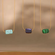 Marka Gold-Plated Turquoise Square Pendant Necklace – Women