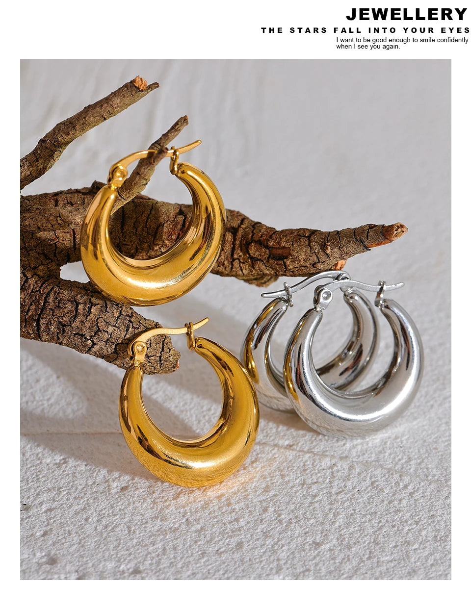 Sovict Textured Geo Hoop Earrings