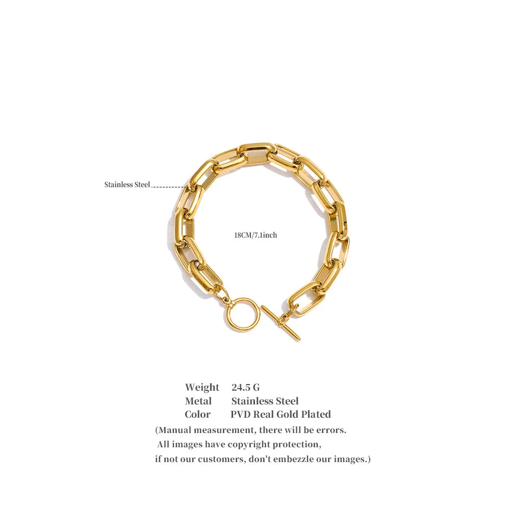 Sovict Sculpted Toggle Chain Bracelet
