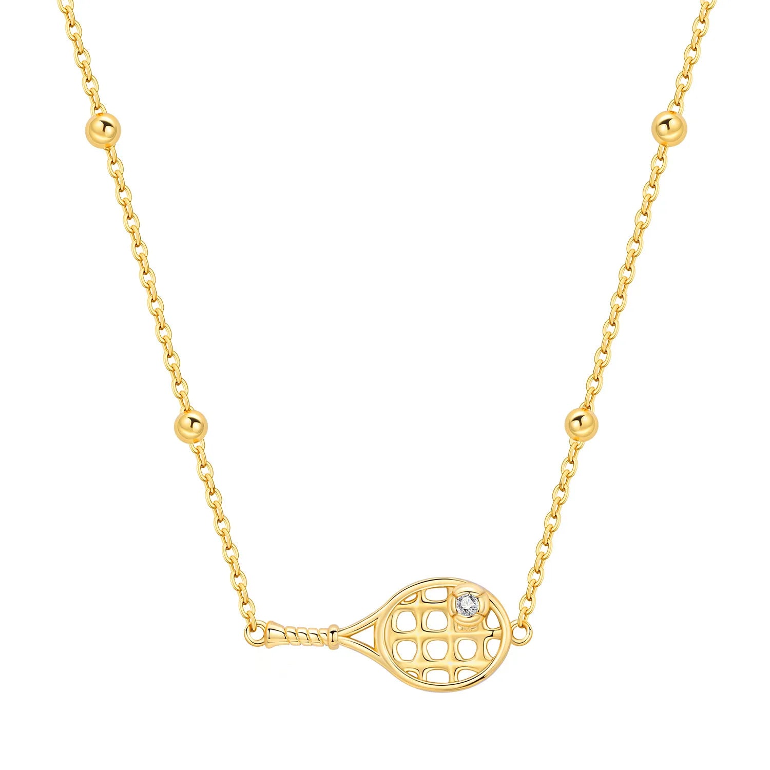 Sovict Golden Tennis Pendant Necklace