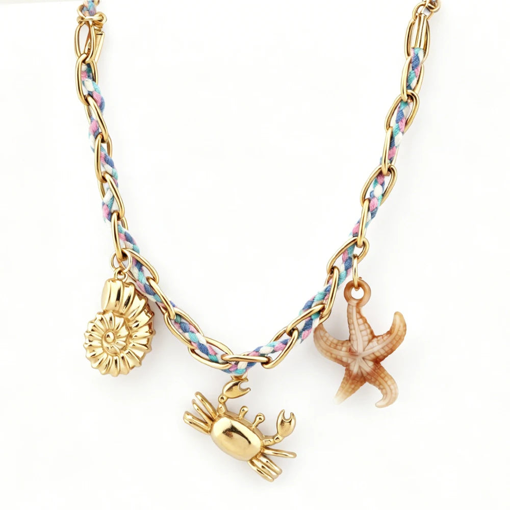 Sovict Coastal Braided Charm Bracelet