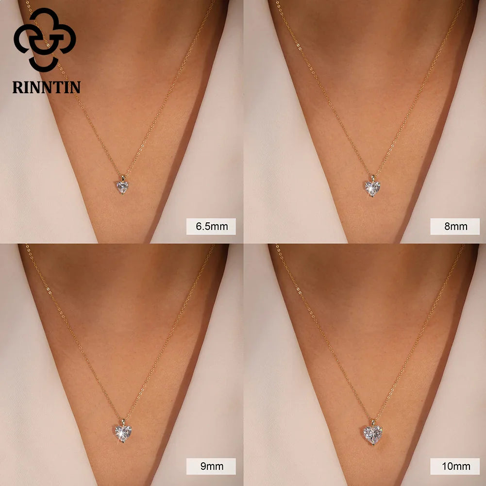 Rinntin Heart Pendant Necklace – 925 Sterling Silver