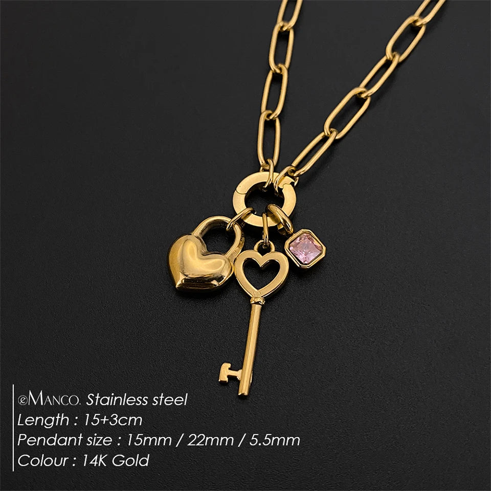 Sovict Heart Lock Key Bracelet