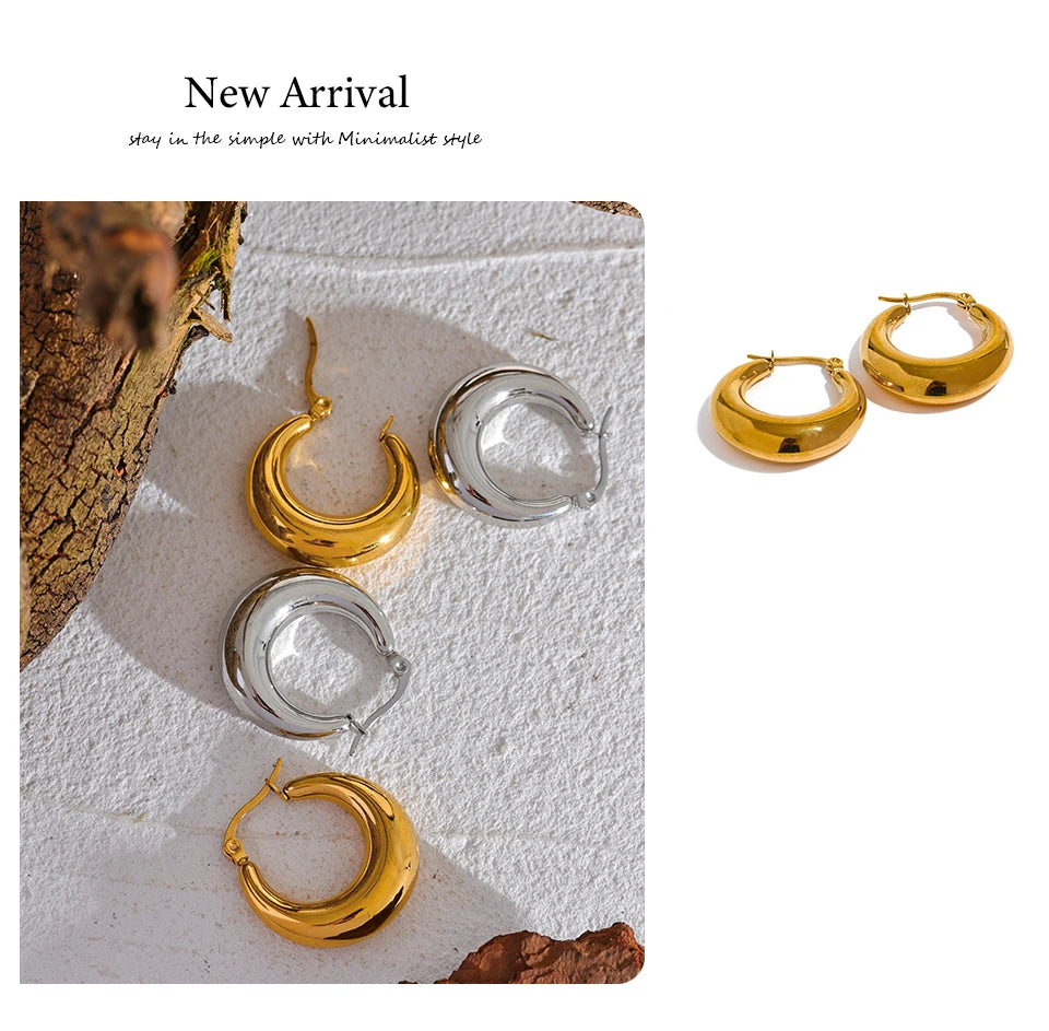 Sovict Textured Geo Hoop Earrings