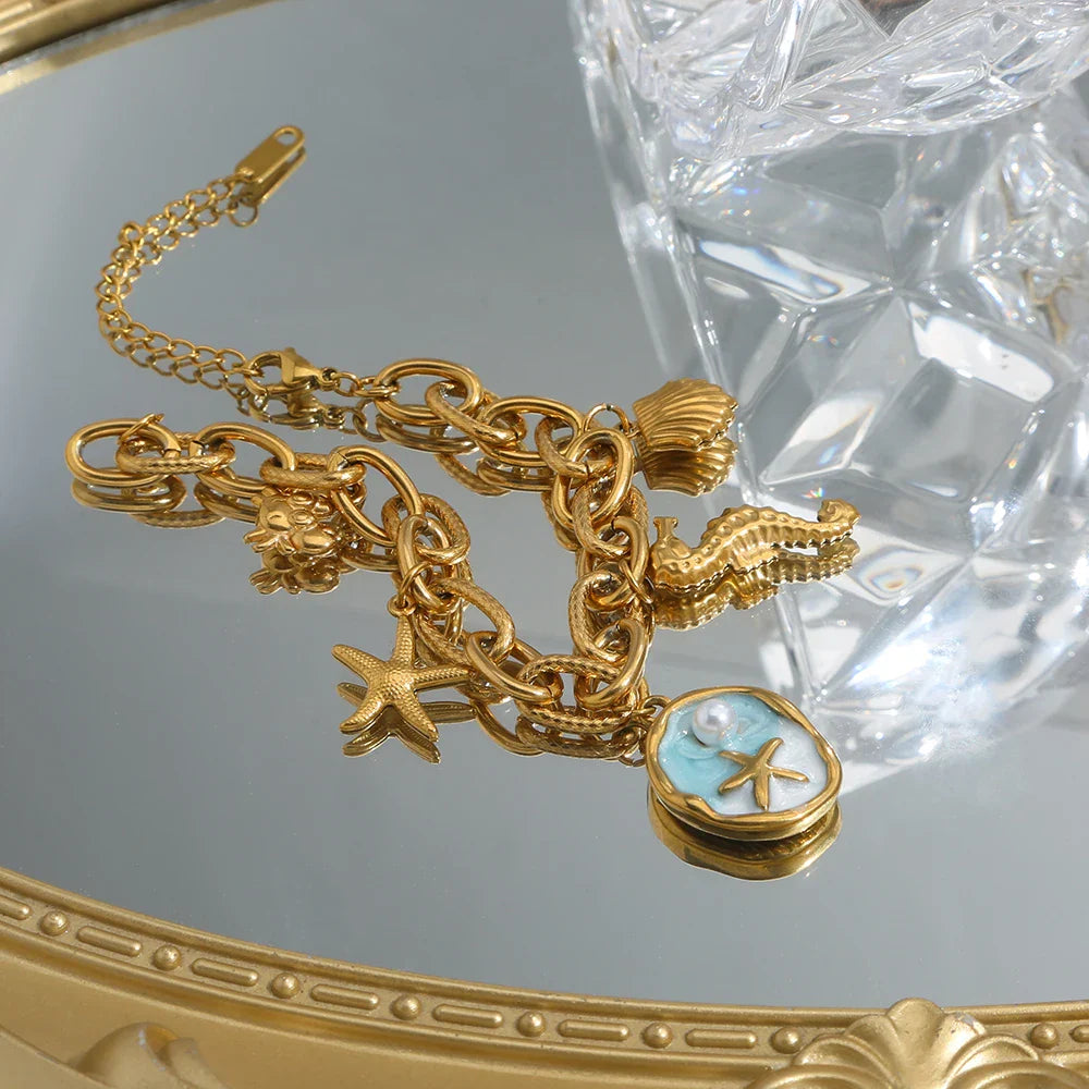 SOVOB Fashion Y2K Style Pendant Bracelets Holiday Travel