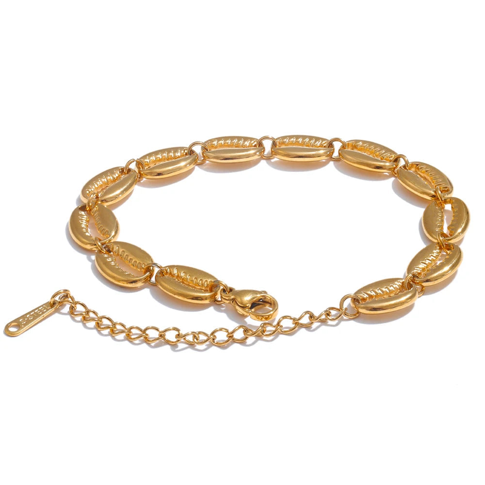 Sovict Golden Shell Charm Bracelet
