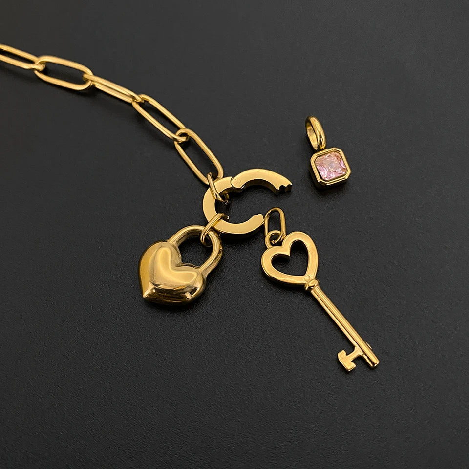 Sovict Heart Lock Key Bracelet