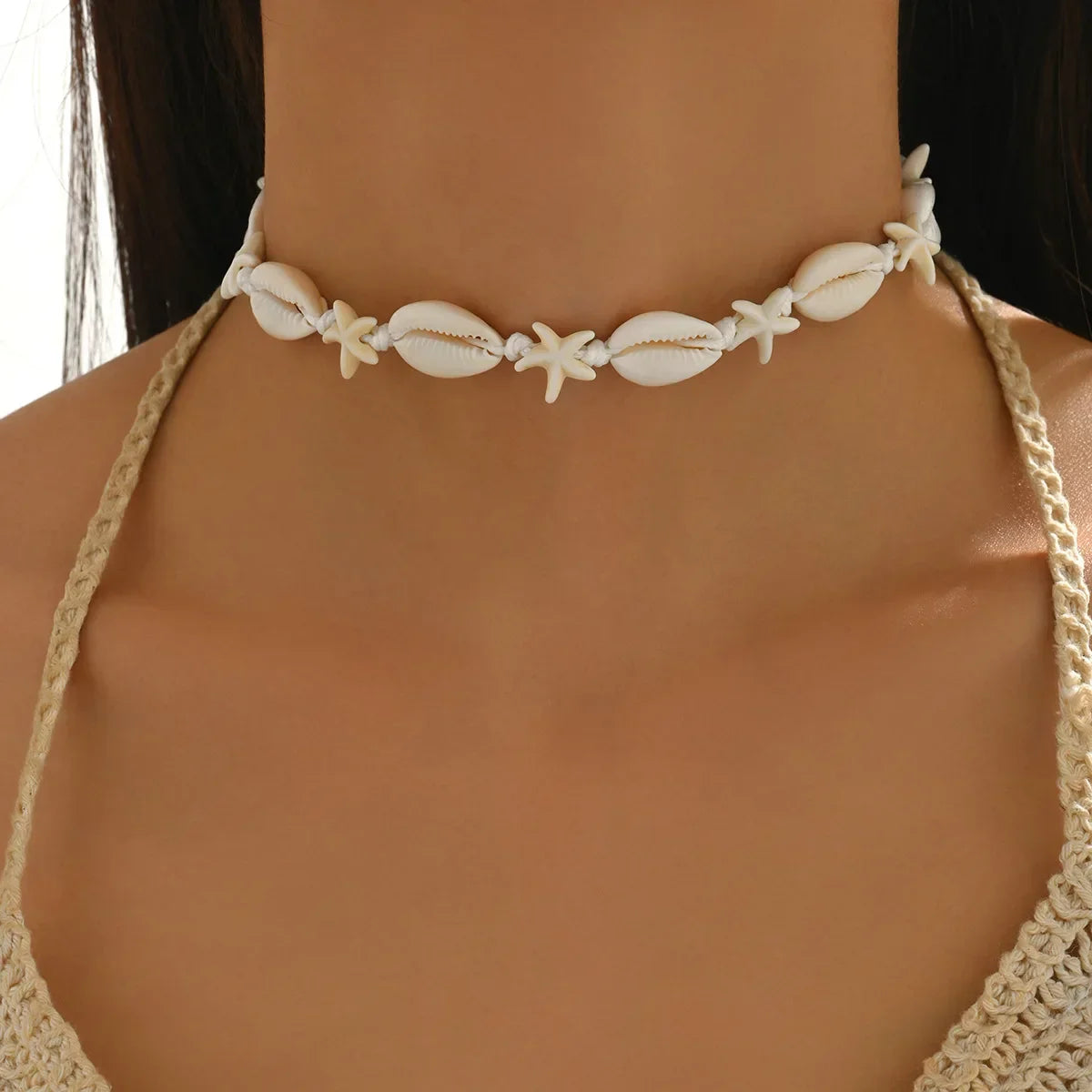 2026 Seashell Starfish Adjustable Necklace – Handmade Colorful Choker