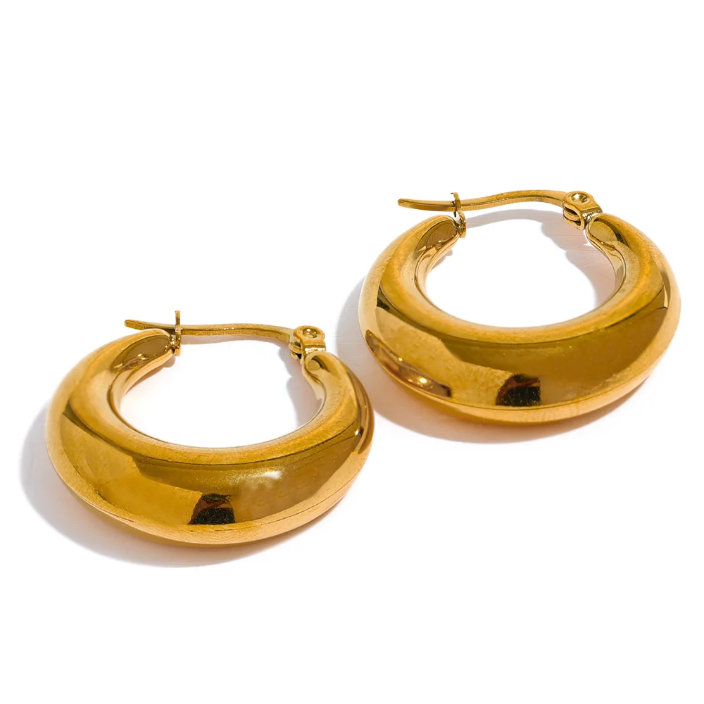 Sovict Textured Geo Hoop Earrings