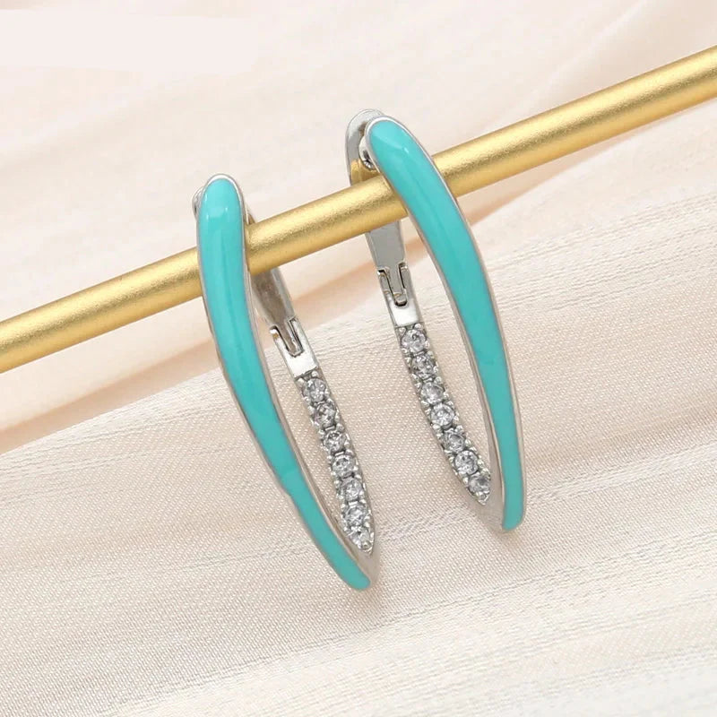 S&Z DESIGN New Fashion Gold Color Green Enamel