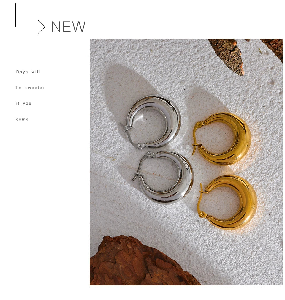 Sovict Textured Geo Hoop Earrings