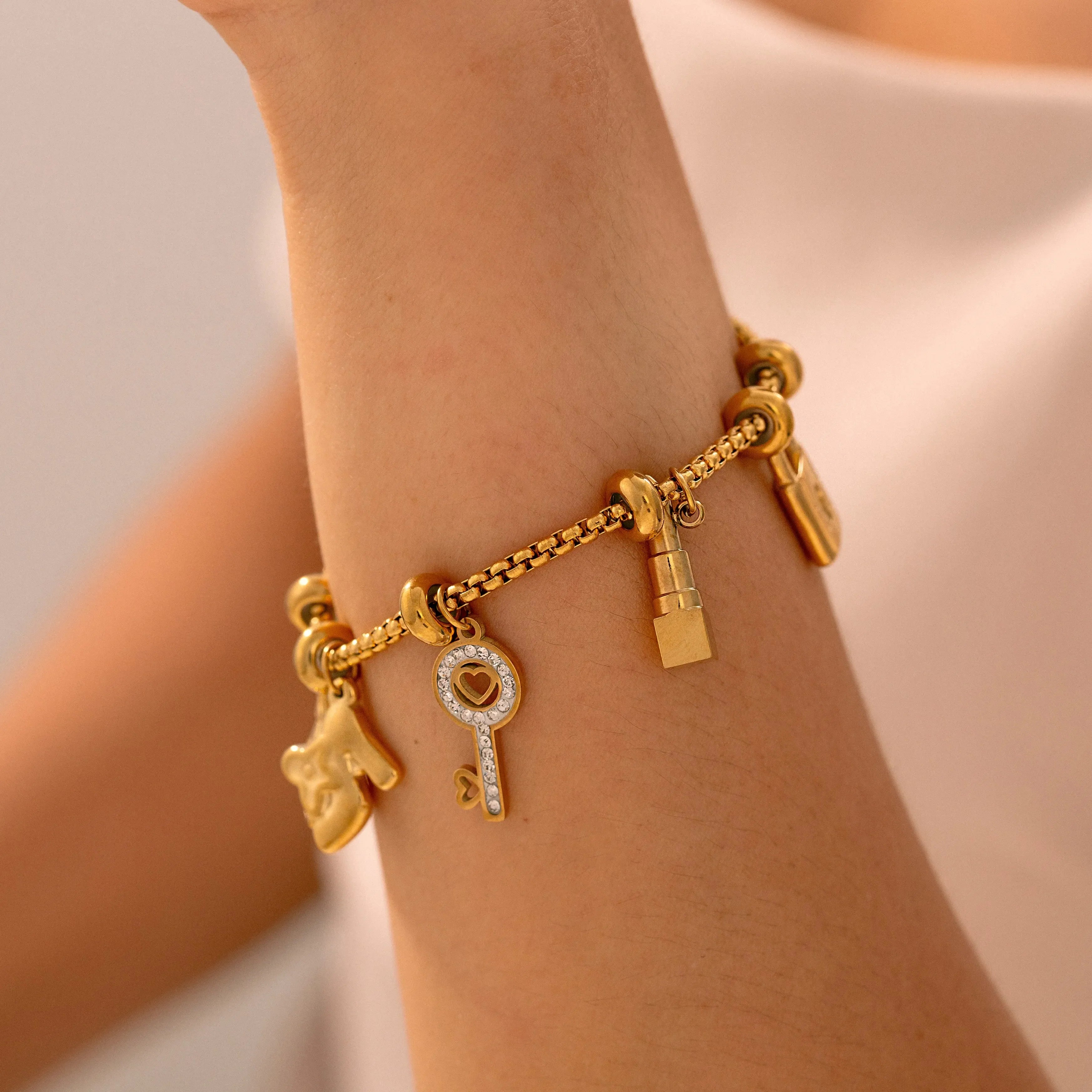 316L Stainless Steel Charm Bracelet For Women