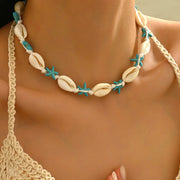 2026 Seashell Starfish Adjustable Necklace – Handmade Colorful Choker