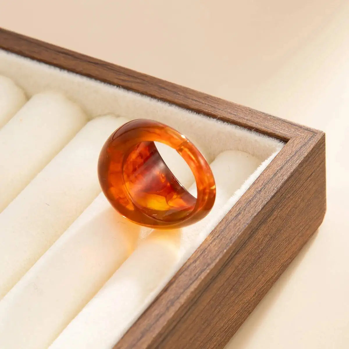 Y2K Chunky Resin Boho Ring – Wide Band Statement Fashion Ring for Women